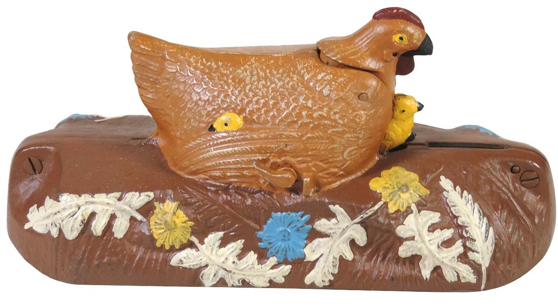 Mechanical Bank, "Hen & Chick", mfgd by J. & E. (1 of 1)