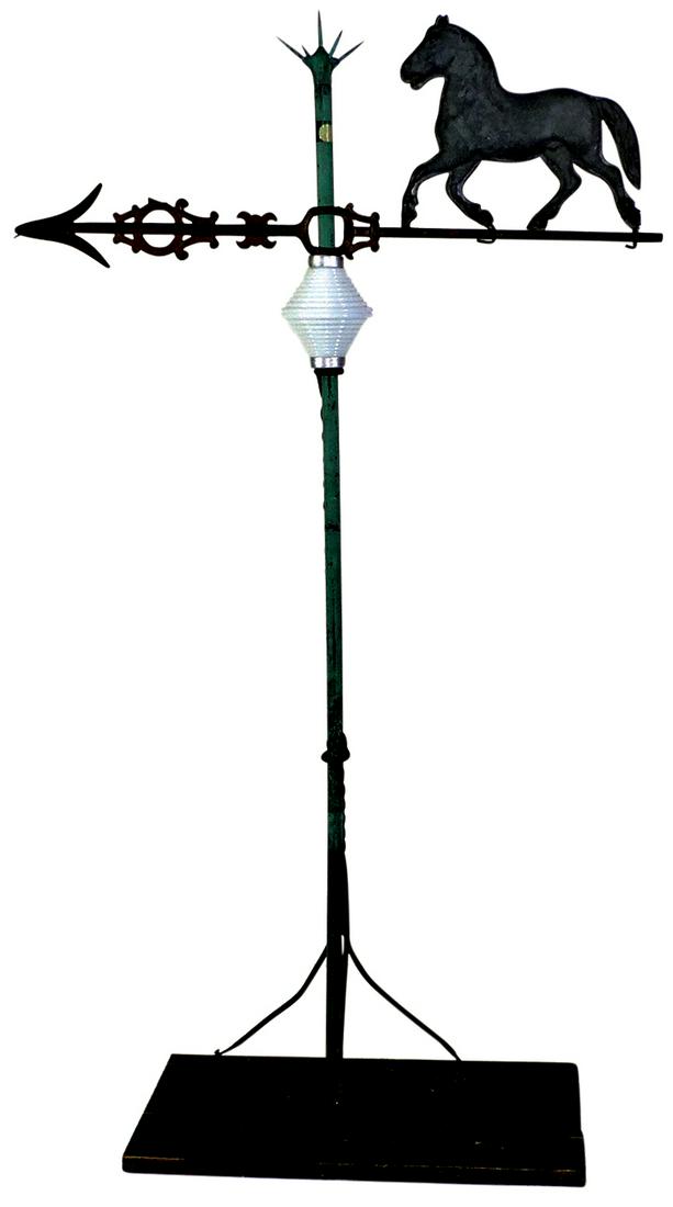 Lightning Rod, Weather Vane & Ball, small zinc Trotting (1 of 1)