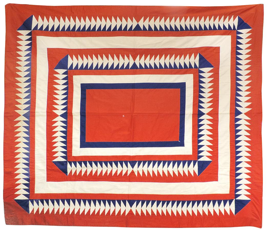 Quilt, "Flying Geese", 19th C., Summer-weight hand (1 of 2)