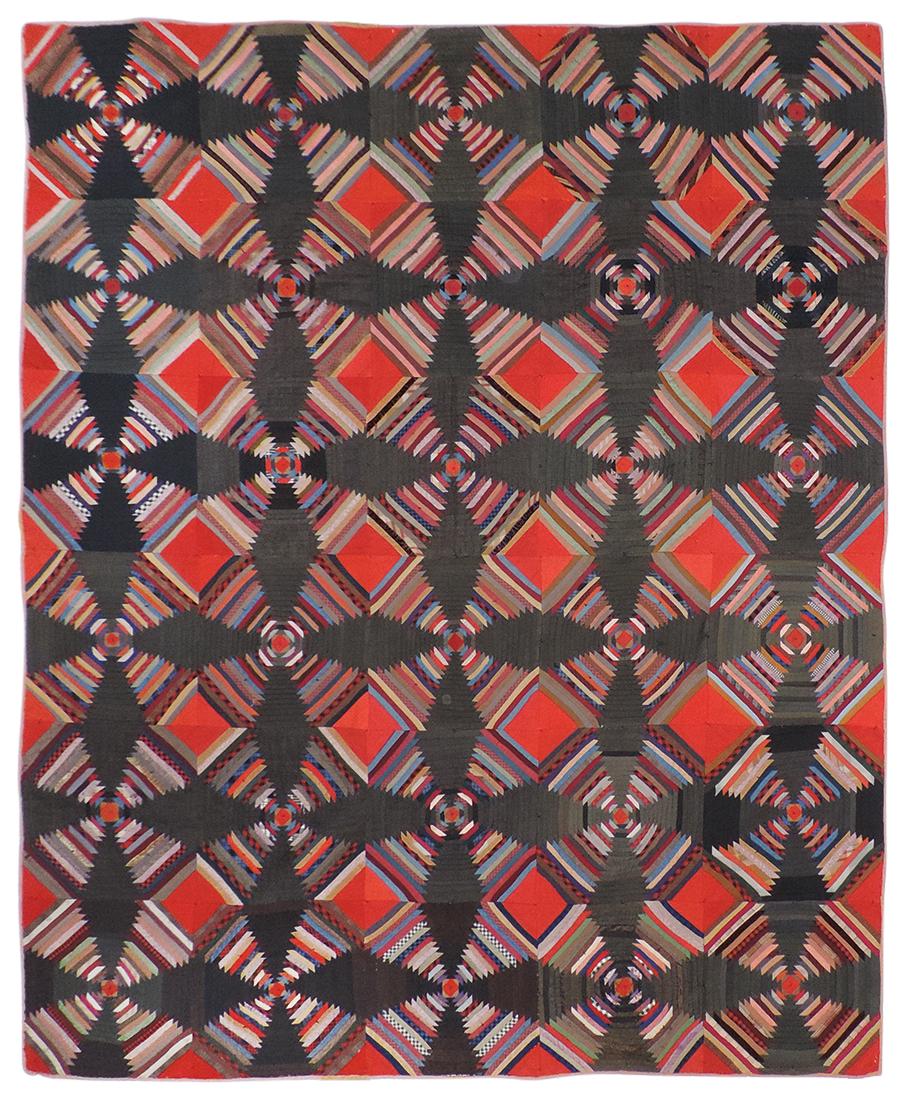 Quilt, "Log Cabin-Windmill Blades", 19th C., hand (1 of 1)
