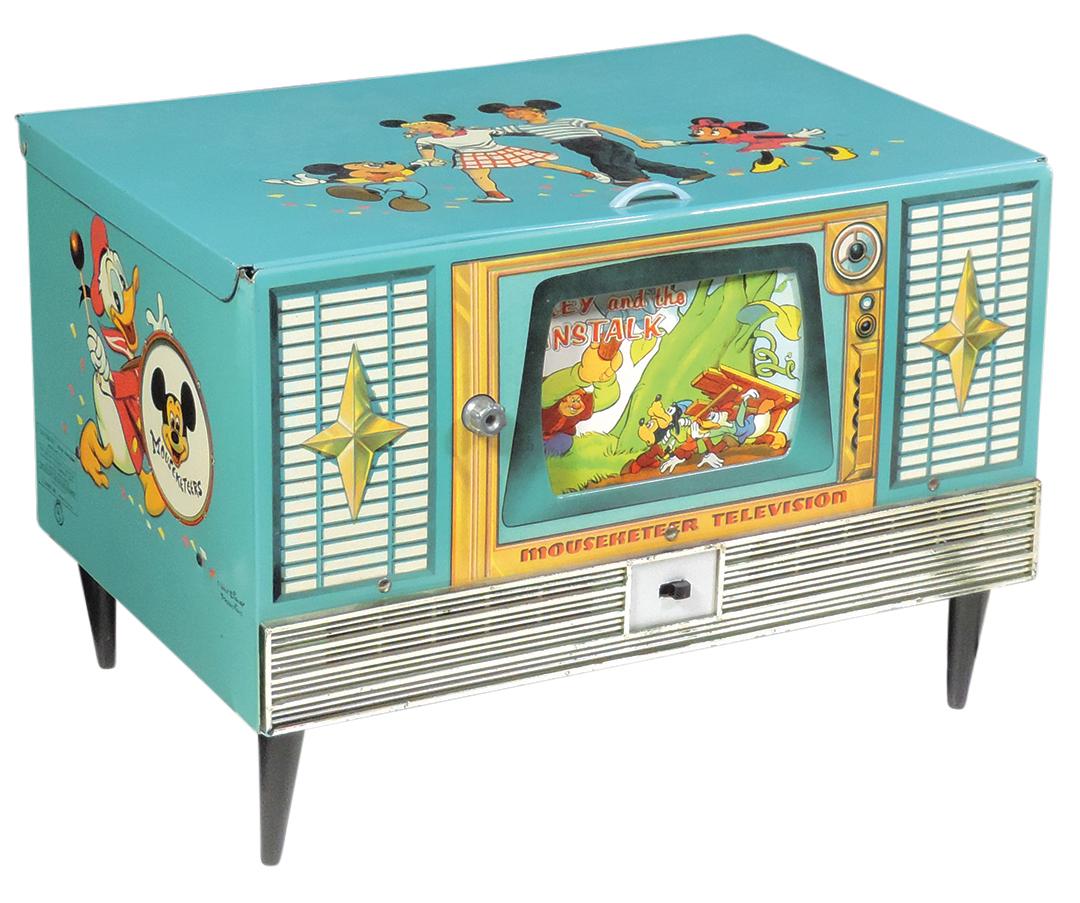 Toy Mickey Mouse Mouseketeer Television, NOS: Toy Mickey Mouse Mouseketeer Television, NOS w/instruction sheet & 16 additional Walt Disney character filmstrips, Exc+ cond, 9.5"H x 13.5"W x 8.5"D.