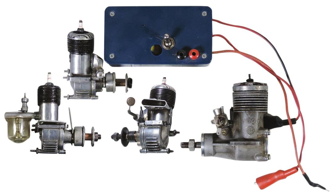 Toy Airplane Engines (5), all gas spark fired, Veco 45 (1 of 1)