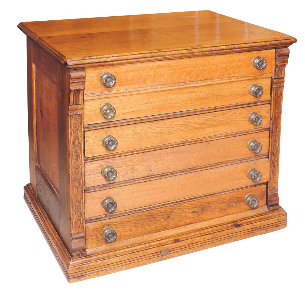 Country Store Spool Cabinet, oak 6-drawer countertop (1 of 2)