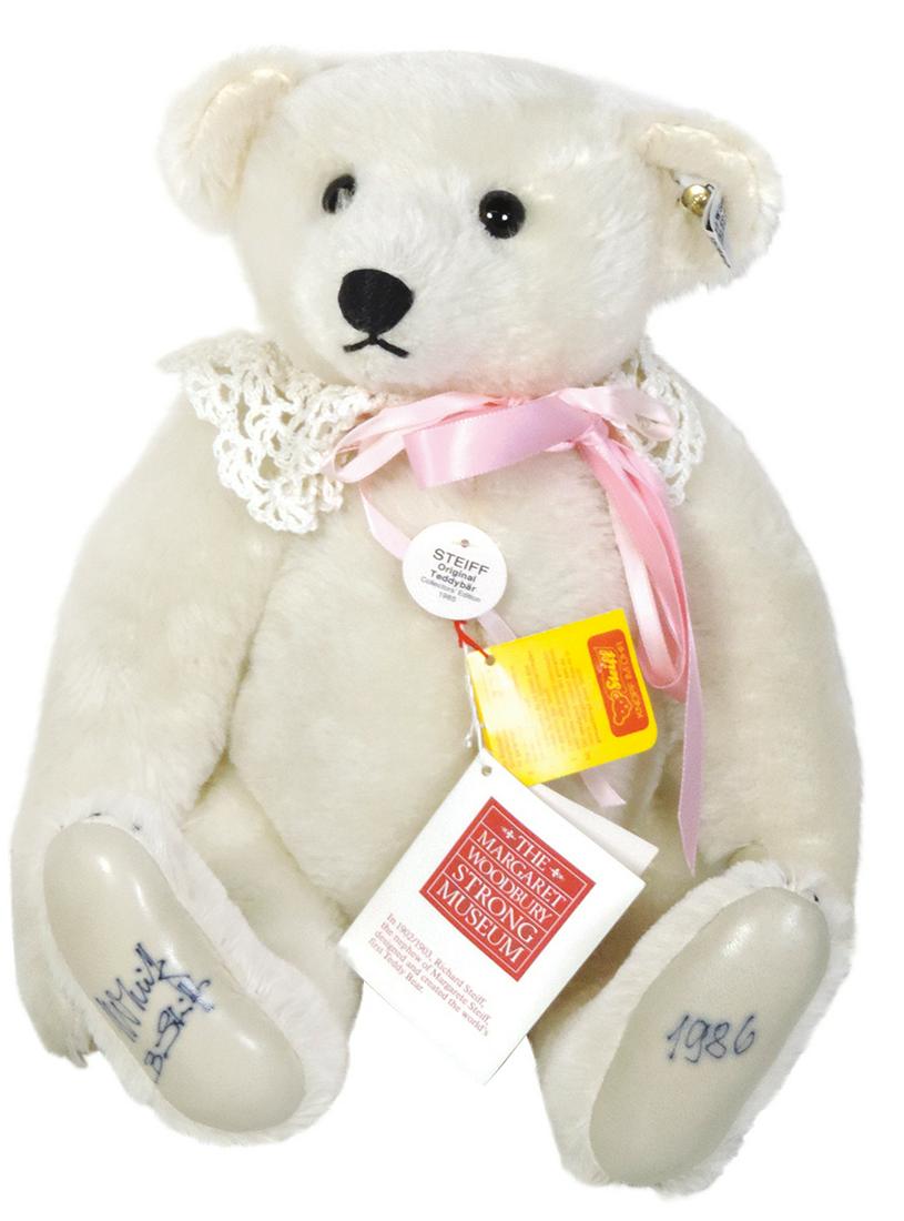 Toy Teddy Bear, Steiff White Mohair, Margaret Strong (1 of 1)