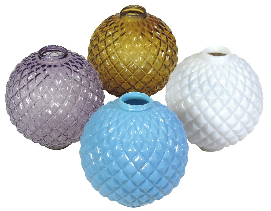 Lightning Rod Glass Balls (4), all raised quilted in (1 of 1)