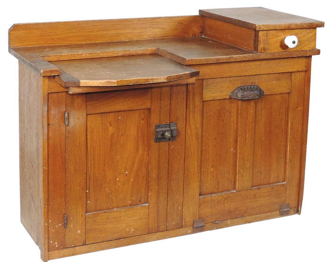 Child's or Doll-Sized Baker's Cabinet, paneled walnut, (1 of 1)