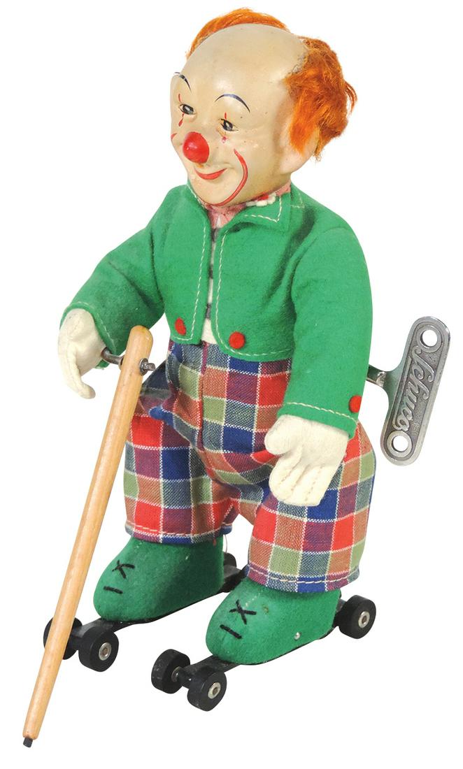 Toy Rolly Roller Skating Clown, Rare, mfgd by Schuco, (1 of 1)