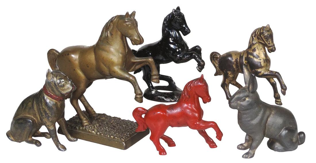 Still Banks (6), cast iron animal figures, 4 different (1 of 1)