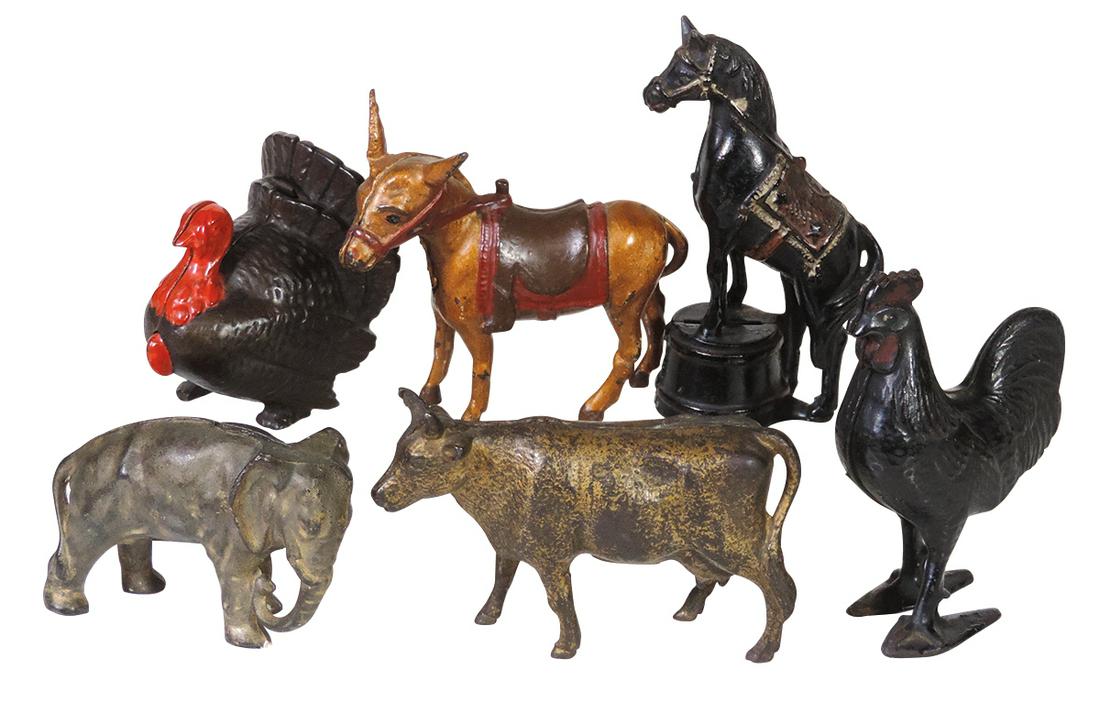 Still Banks (6), all cast iron animal figures, Circus (1 of 1)
