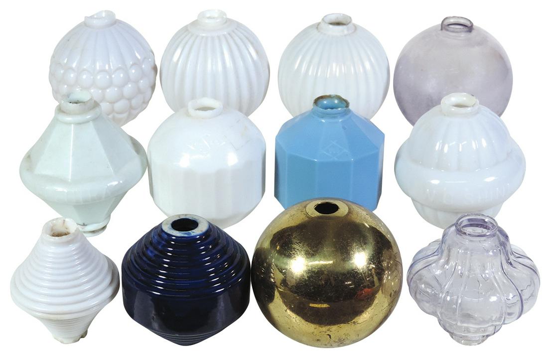 Lightning Rod Balls (12), most milk glass in 10 Barnebys