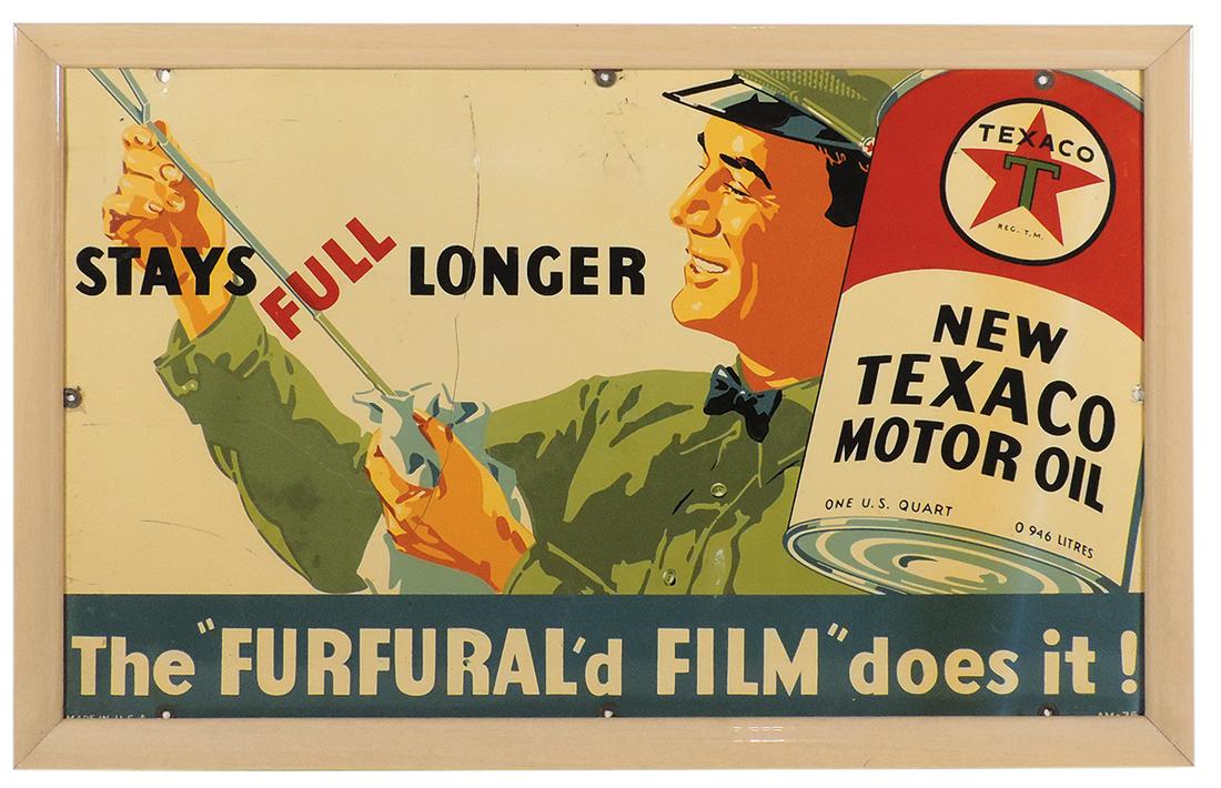 Petroliana, Texaco Motor Oil Advertising Sign, "The (1 of 1)