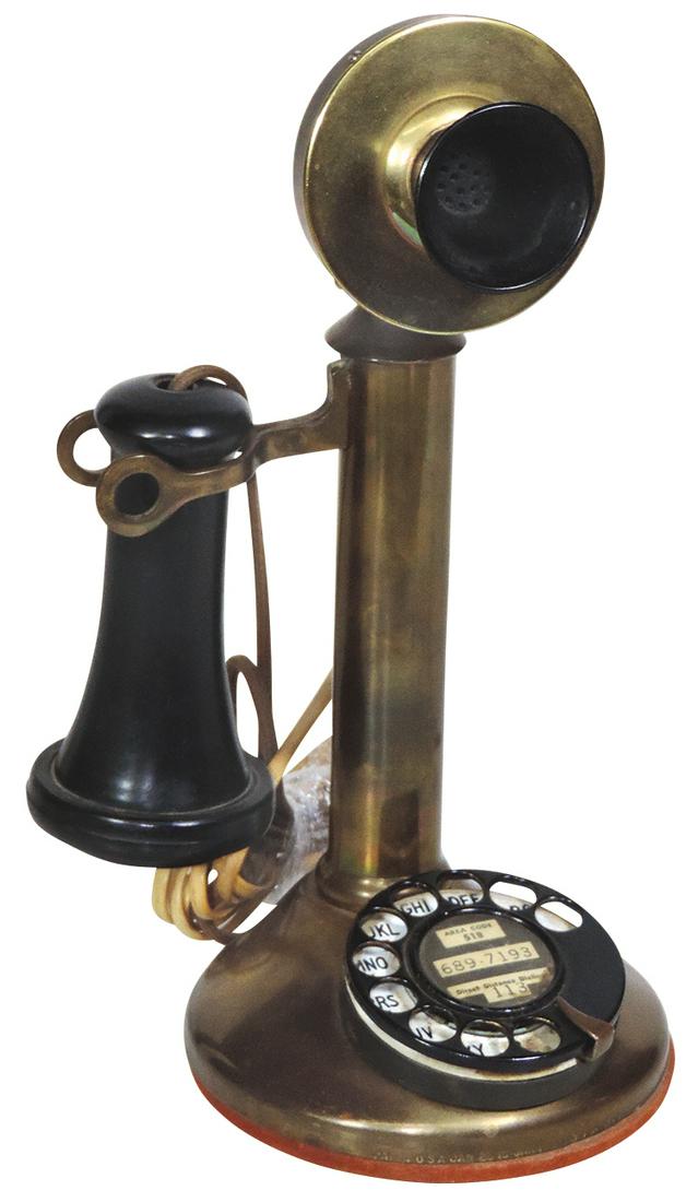 Telephone, brass candlestick, mfgd by "The American (1 of 1)