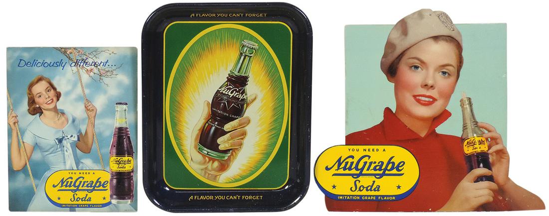 Soda Fountain Signs & Tray (3), all NuGrape Soda, (2) (1 of 1)