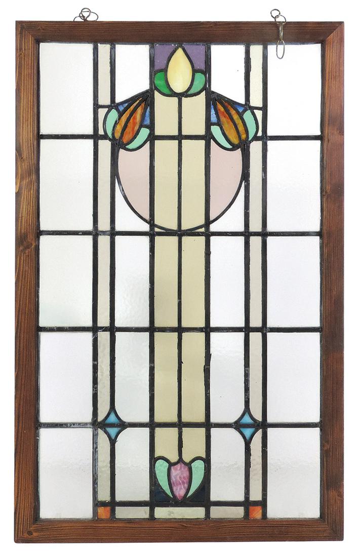 Stained Glass Window, Art Nouveau style with florals in (1 of 1)