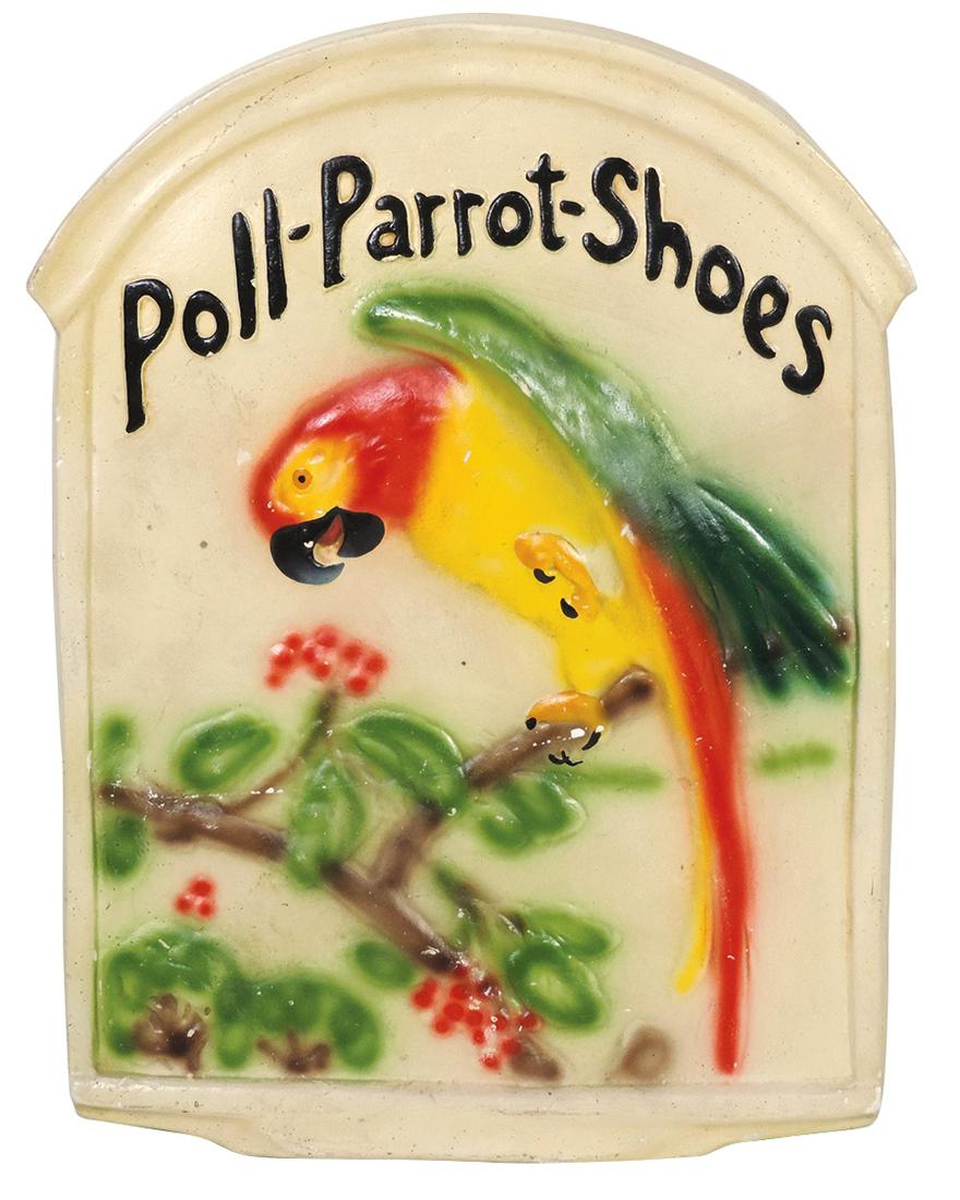 Shoe Store Sign, Poll-Parrot Shoes chalkware wall (1 of 1)