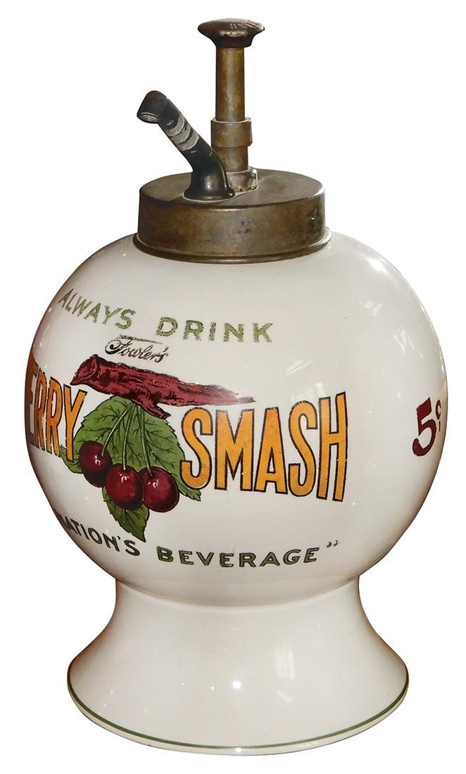 Soda Fountain Syrup Dispenser, Fowler's Cherry Smash 5 Barnebys