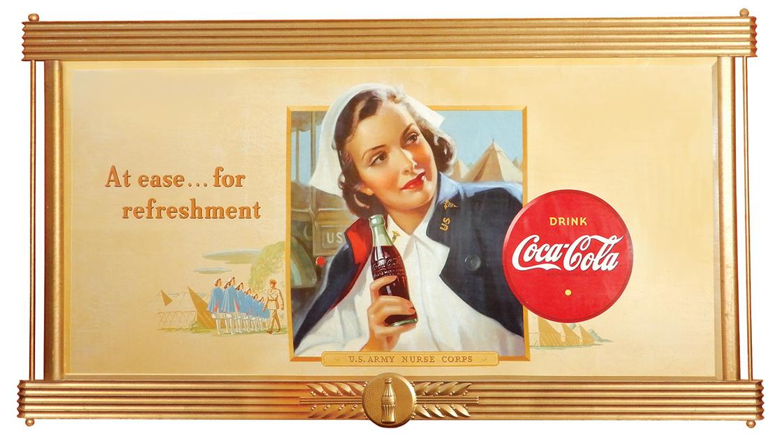 Coca-Cola Sign, "At ease... for refreshment", Kay (1 of 1)