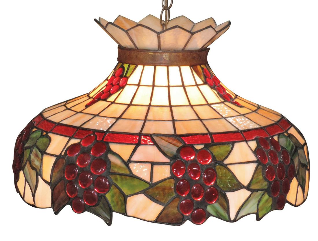 Lighting, Leaded Glass Hanging Lamp, caramel glass (1 of 1)