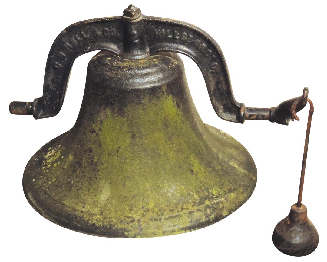 Church or School Bell, cast iron bell & yoke embossed (1 of 1)