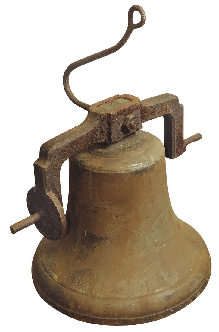 Courthouse Bell, large foundry cast bronze w/cast iron (1 of 1)