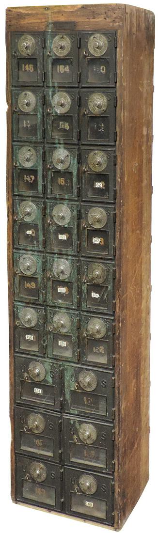 Post Office Mail Boxes, 26 bronze doors w/combination (1 of 1)