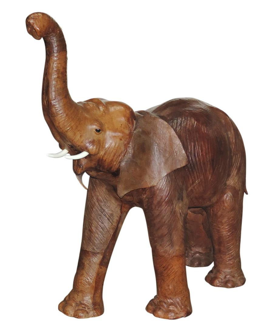 Decorative Life-Sized Baby Elephant figure, tanned (1 of 1)