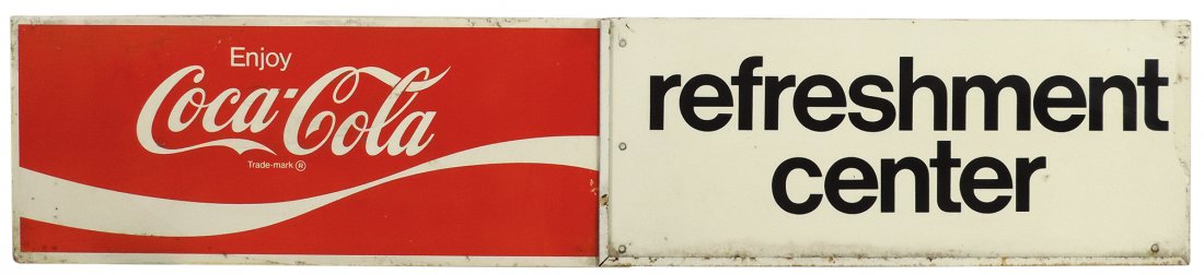 Coca-Cola Marquee, litho on metal, Good cond & Tab cloc (1 of 2)