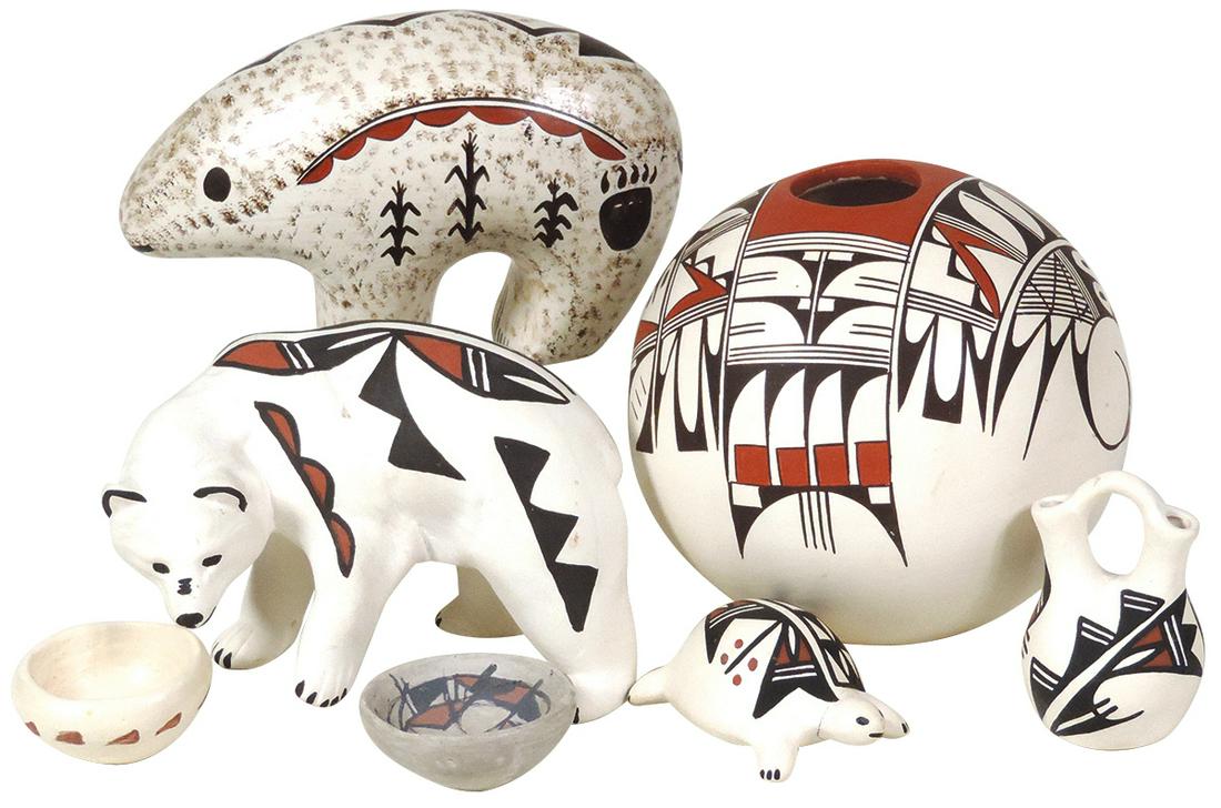 Native American Pottery (7), Acoma black & red on white (1 of 2)