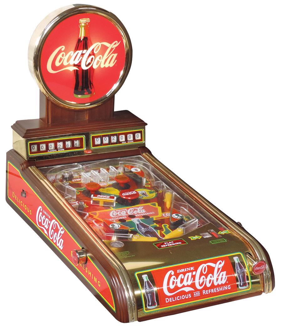 Coca-Cola Table Top Pinball Machine, operating (1 of 2)