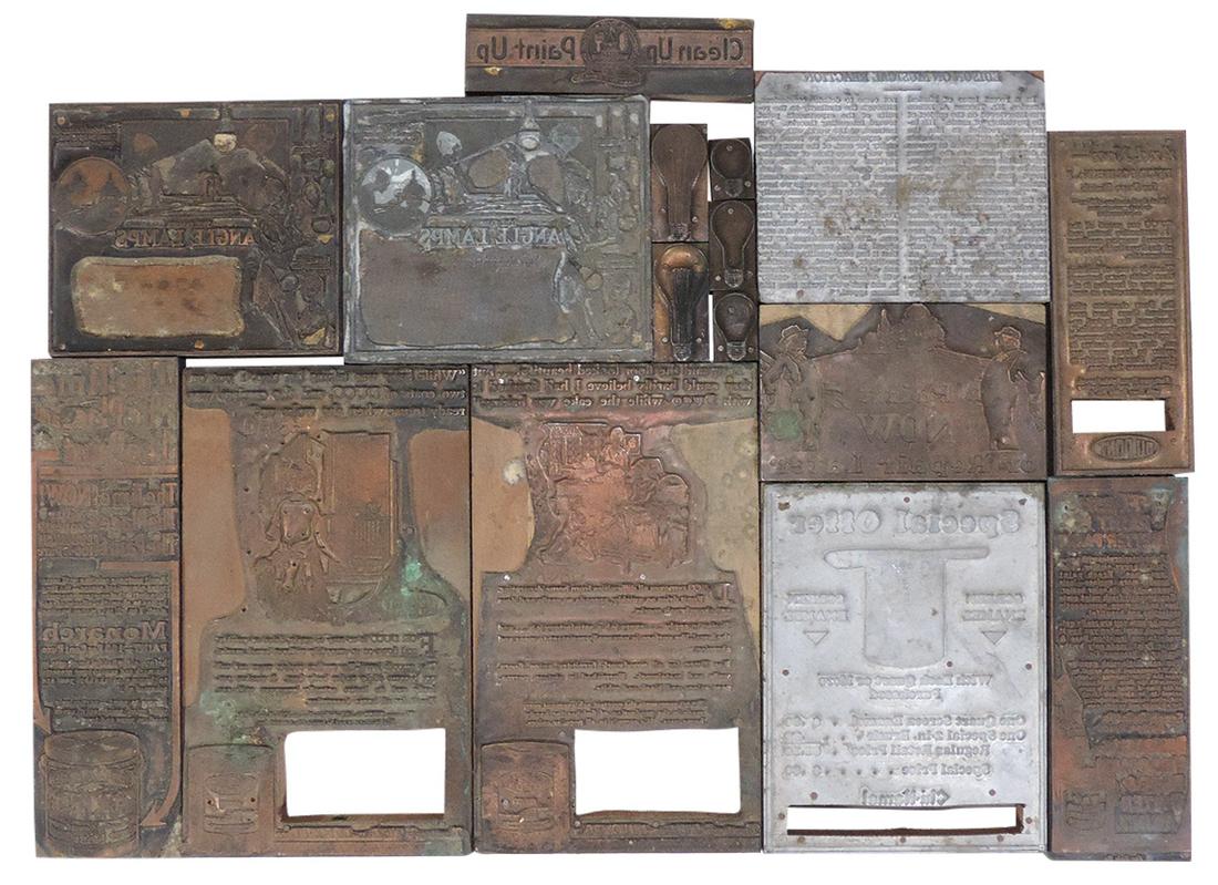 Advertising Print Type Blocks for Paint, Lamps, Lights (1 of 1)