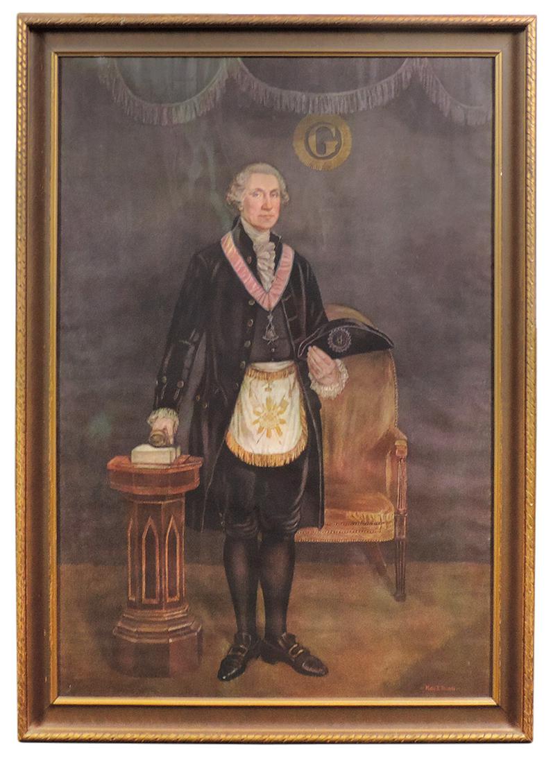 Political Print, portrait of George Washington titled (1 of 1)