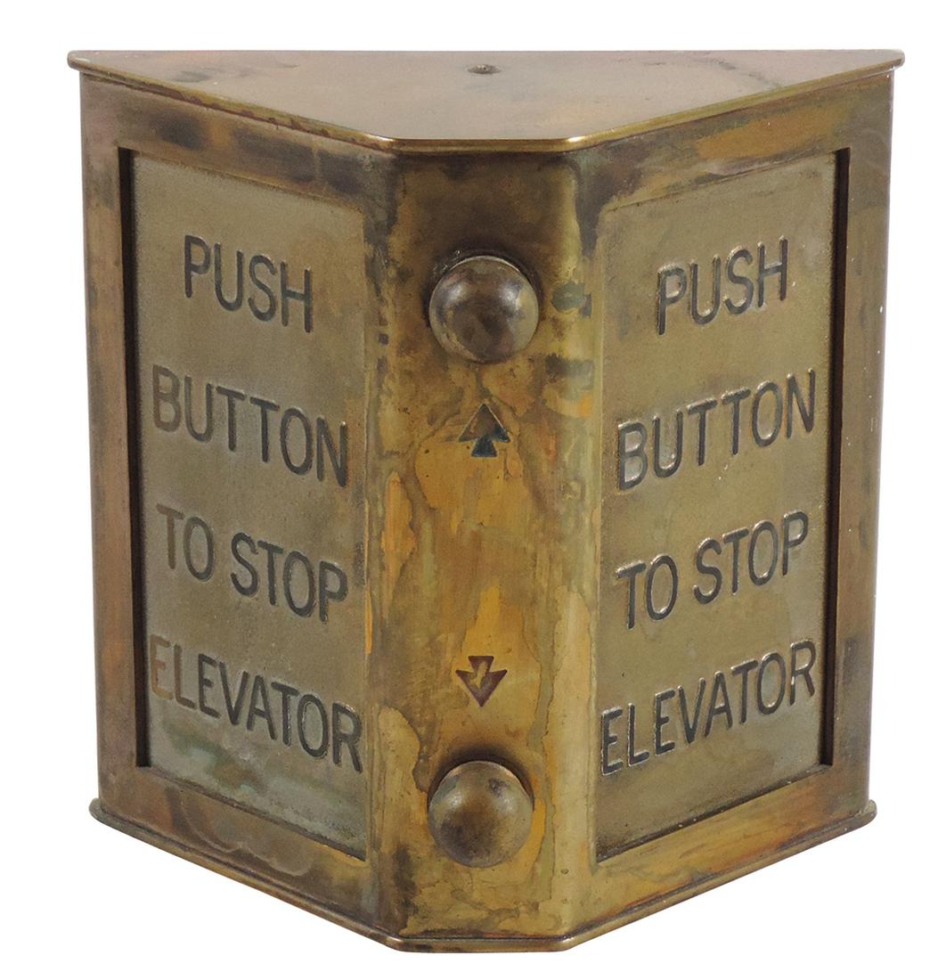 Elevator Call Button, bronze wall mount w/2 buttons & (1 of 1)