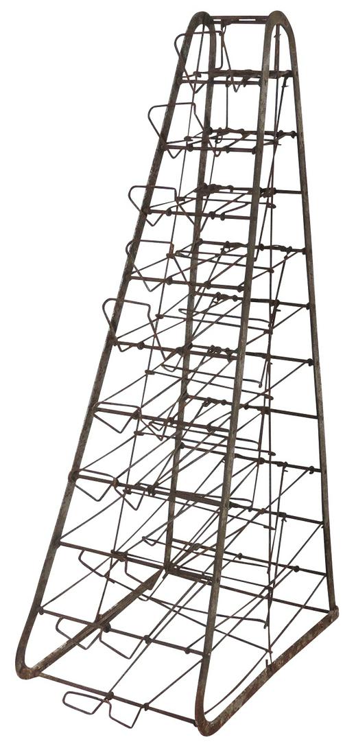 Country Store Paper Bag Rack, wire & iron w/spring (1 of 1)