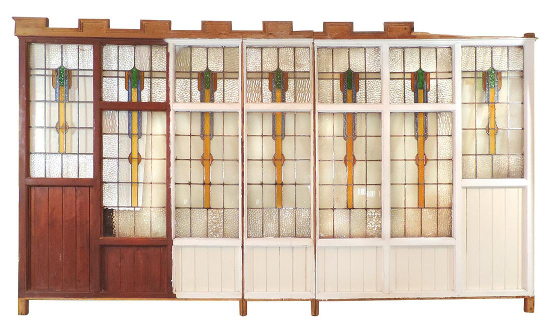 Architectural Stained Glass Wall Panel, beadboard & (1 of 1)