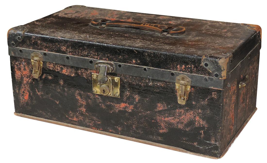 Automobile Picnic Chest, early 20th C. hinged case (1 of 2)