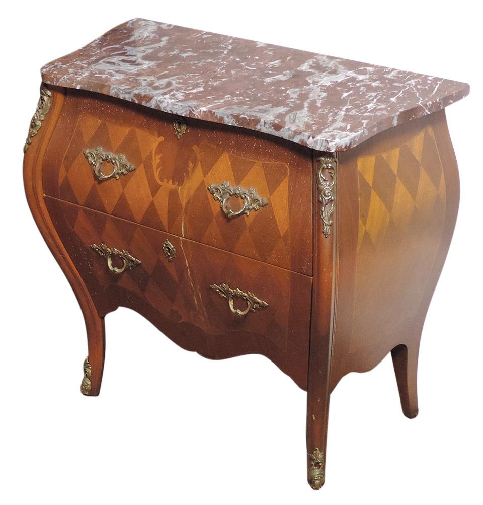 Furniture, Italianate bombe chest, marble-topped (1 of 1)