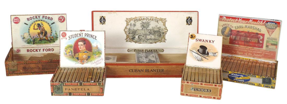 Cigar Boxes (7), various sizes and makers, includes (1 of 1)