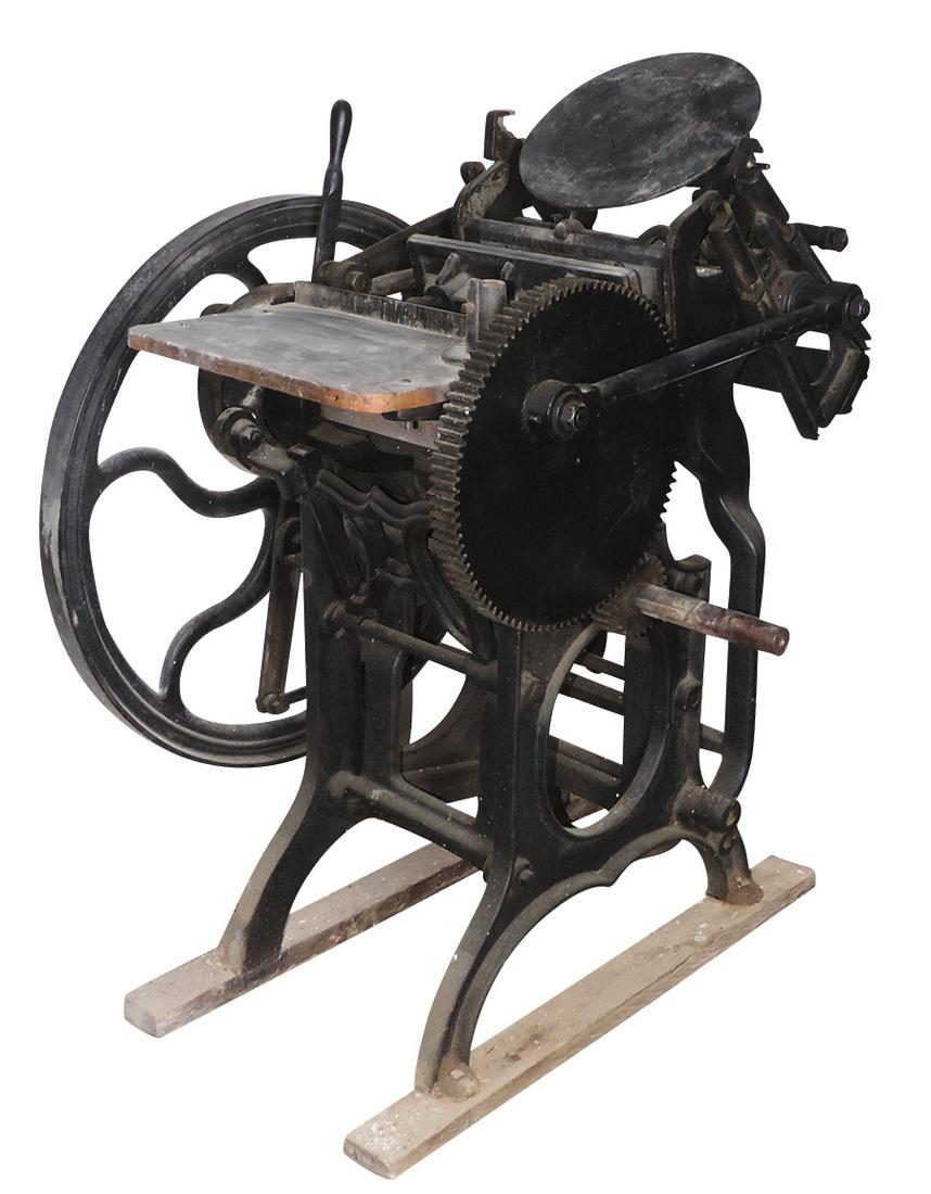 Printing Press, mfgd by Chandler & Price, cast iron (1 of 2)