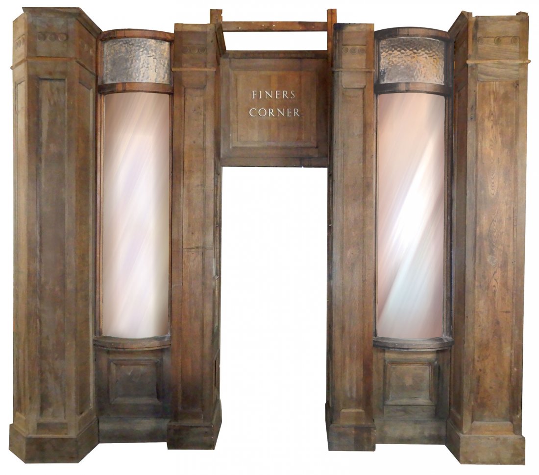Architectural Storefront, "Finers Corner", c.1880s, oak (1 of 3)