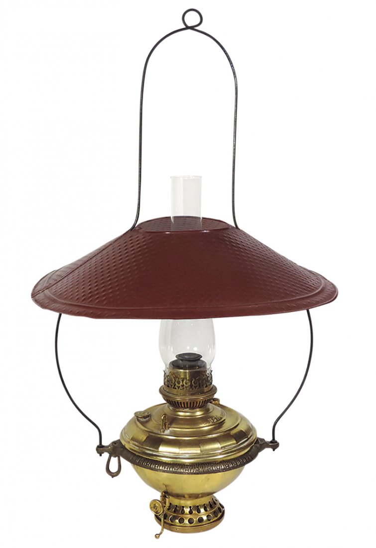 Lighting, B&H hanging parlor lamp, brass Radiant font w (1 of 1)