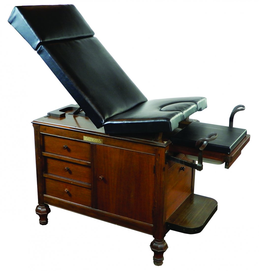 Medical Examination Table, Walnut with adjustable (1 of 3)