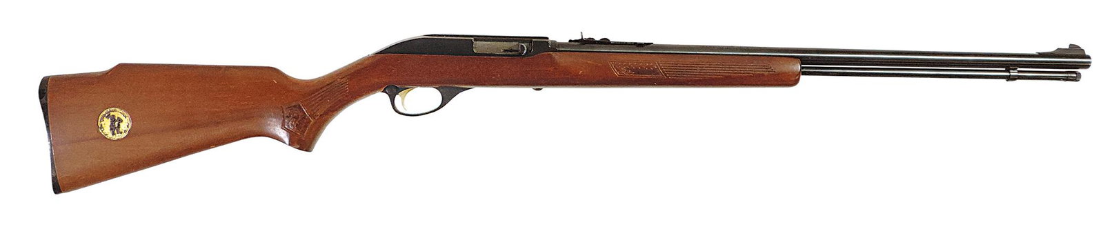Firearm, Marlin .22cal LR, Limited Edition Model 6082 U.S. Cavalry Commemorative semi-automatic: Firearm, Marlin .22cal LR, Limited Edition Model 6082 U.S. Cavalry Commemorative semi-automatic issued 1982, Ser. No. 2R0005XX, Exc cond w/light finish wear & 1 trigger guard screw absent, 40.5"L.