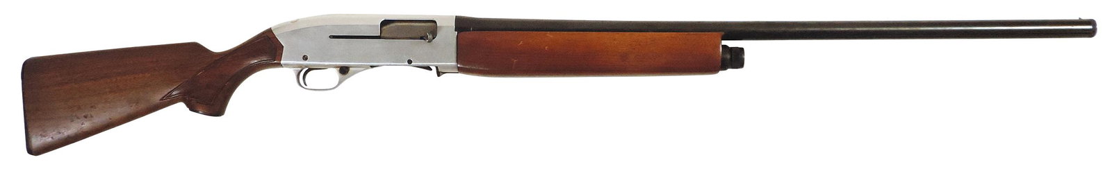 Firearm, Winchester 16ga Shotgun, Model 1400 MkII semi-automatic introduced 1968, 28" barrel, walnut: Firearm, Winchester 16ga Shotgun, Model 1400 MkII semi-automatic introduced 1968, 28" barrel, walnut stock, Ser. No. N4920XX, VG cond w/finish marks & light barrel oxidation, 48"L.