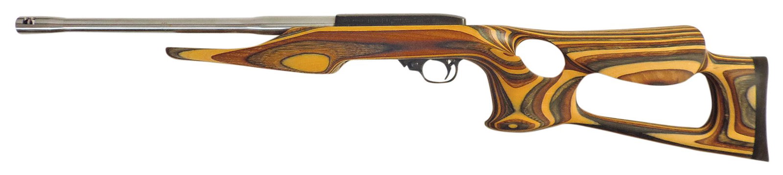 Firearm, Ruger .22cal Carbine Custom Competition Model 10 semi-automatic w/16" stainless barrel: Firearm, Ruger .22cal Carbine Custom Competition Model 10 semi-automatic w/16" stainless barrel w/suppressor, 10 round rotary mag, Exc cond w/light normal wear, 35.75"L.