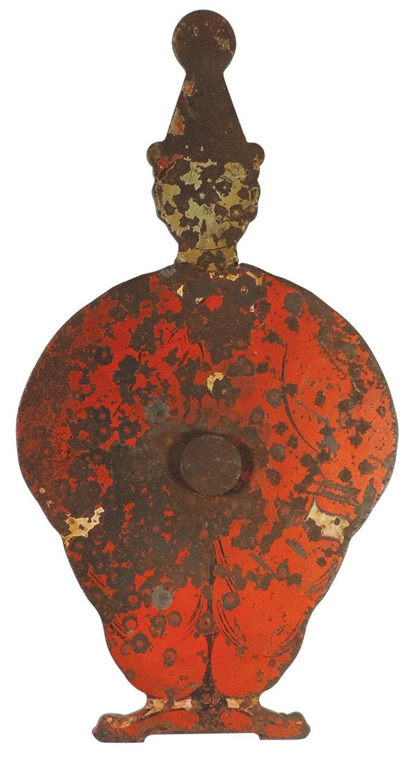 Arcade Shooting Gallery Target, mechanical clown diecut & polychrome