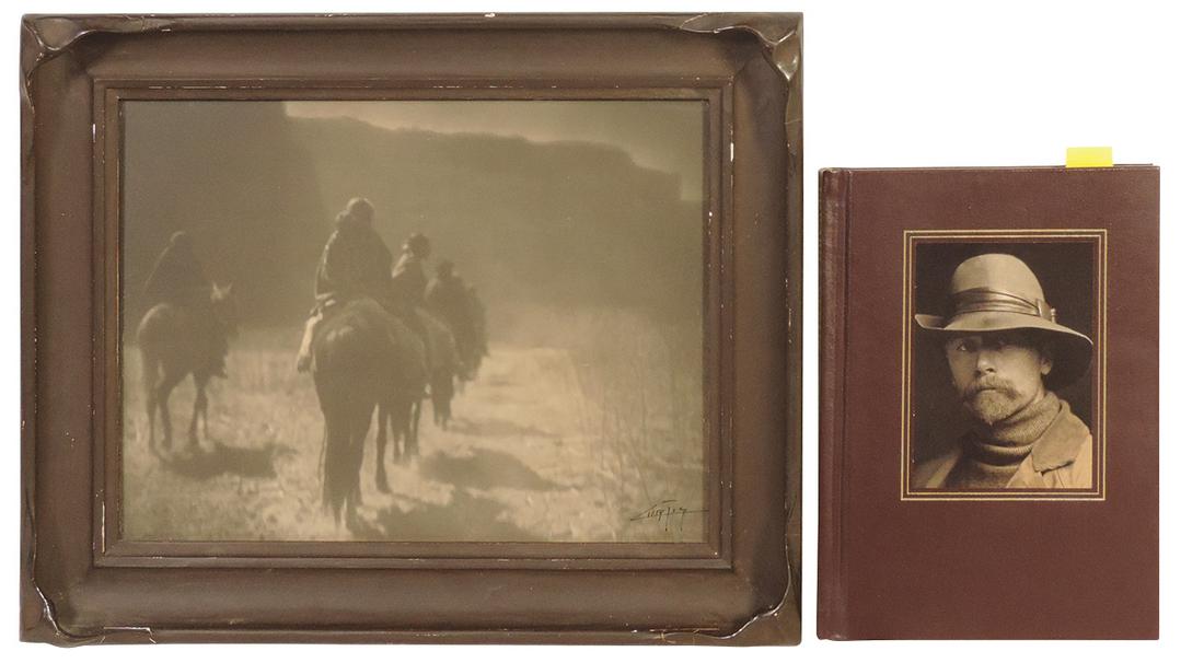 Photography (2), Edward Sheriff Curtis, (American, 1868-1952), The Vanishing Race, platinum print: Photography (2), Edward Sheriff Curtis, (American, 1868-1952), The Vanishing Race, platinum print signed in ink on the image lower right, E.S. Curtis Seattle copyright blind stamp in image lower left,