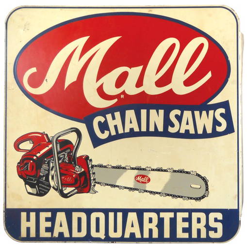 Mall Chain Saws Headquarters Metal Flange Sign, 2