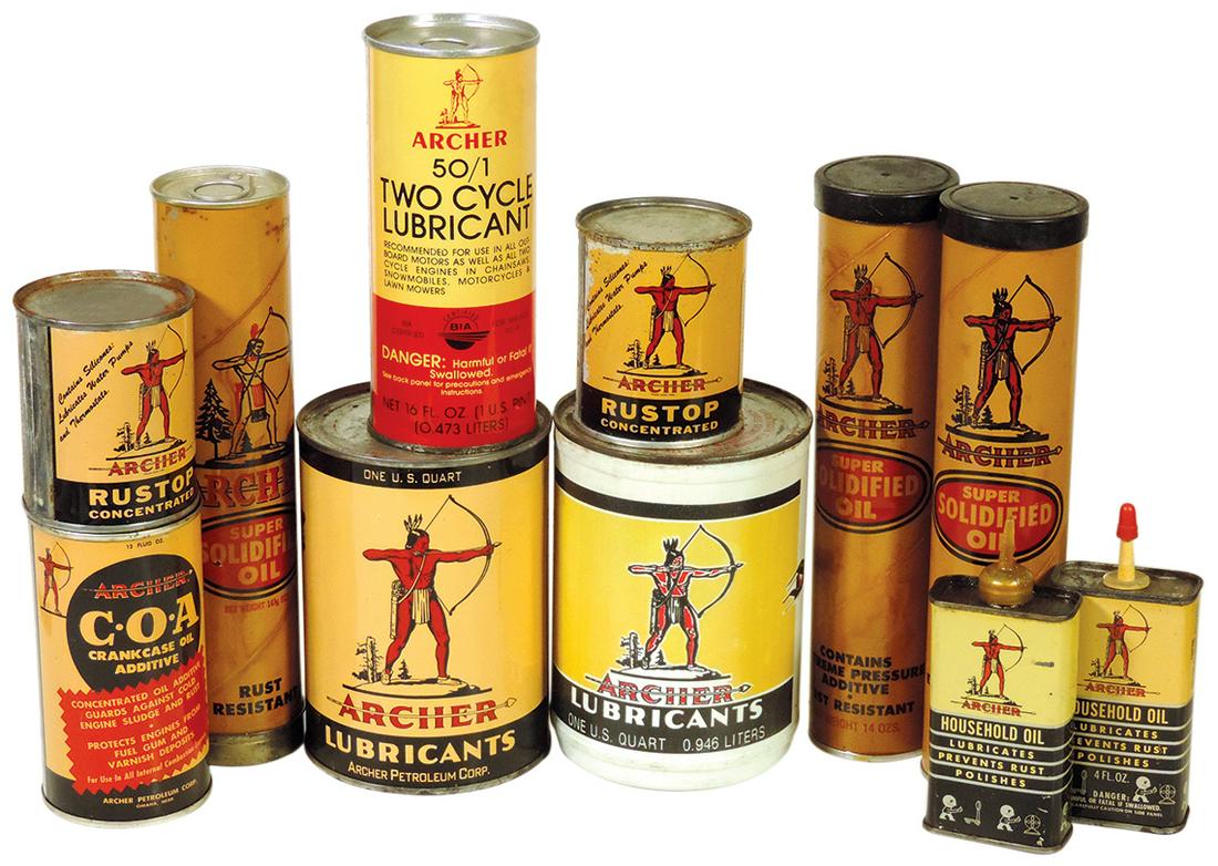 Oils & Lubricants (11), Archer Products, variety of mostly tin containers, Good+ to Exc cond, (1 of 1)