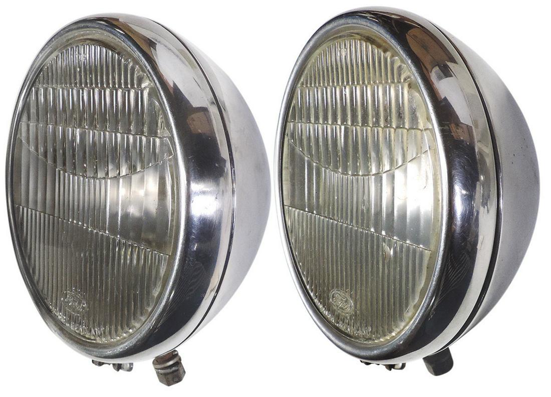 Headlights (2), Ford 1930-31, Twolite, orig headlamps w/buckets, one lens w/minor interior chip, (1 of 3)