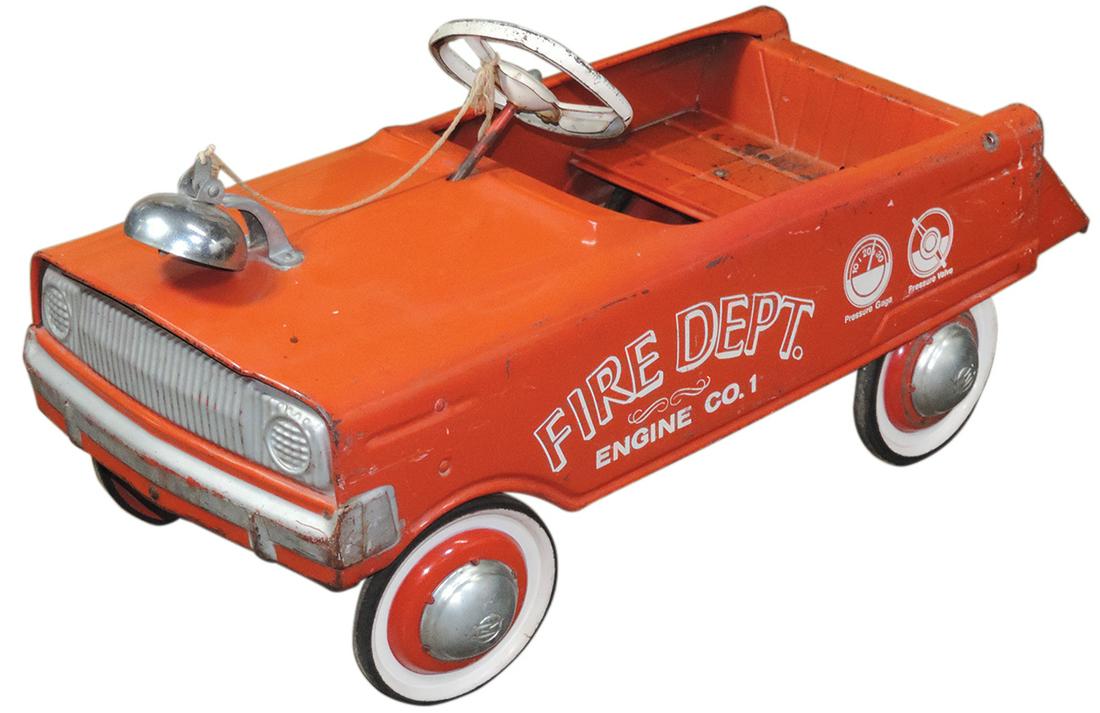 Child's Pedal Car, Fire Department Engine No.1, pressed steel mfgd by Murray, Good cond w/wear & (1 of 1)